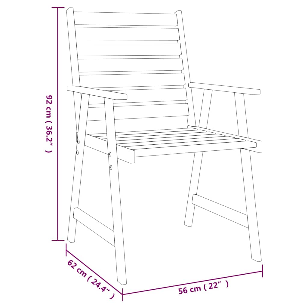 Set Mobili da Pranzo per Giardino 5 pz Legno Massello di Acacia