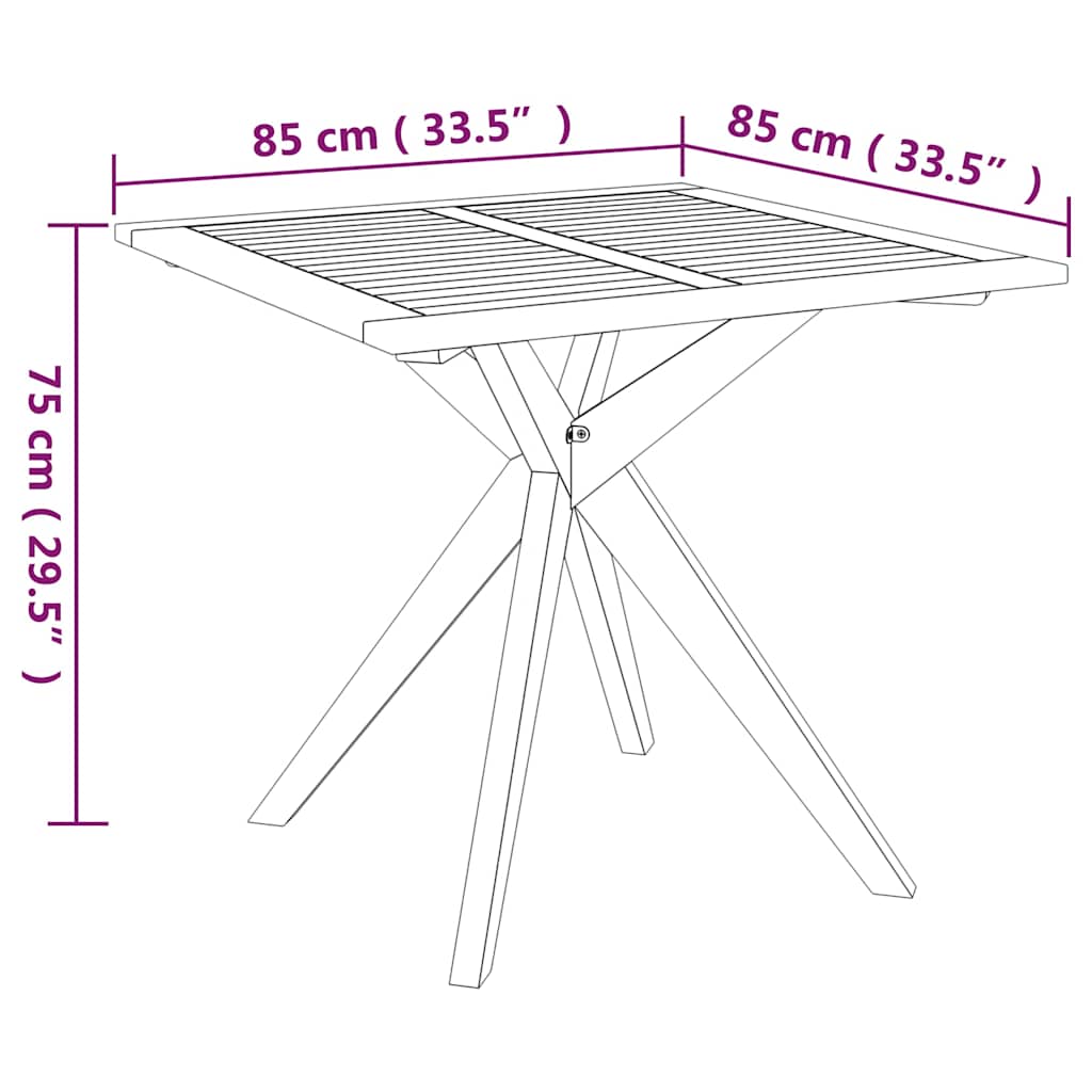 Set Mobili da Pranzo per Giardino 5 pz Legno Massello di Acacia