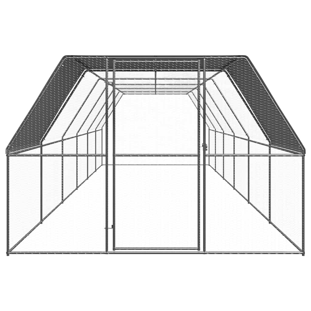 Pollaio per Esterni 3x12x2 m in Acciaio Zincato
