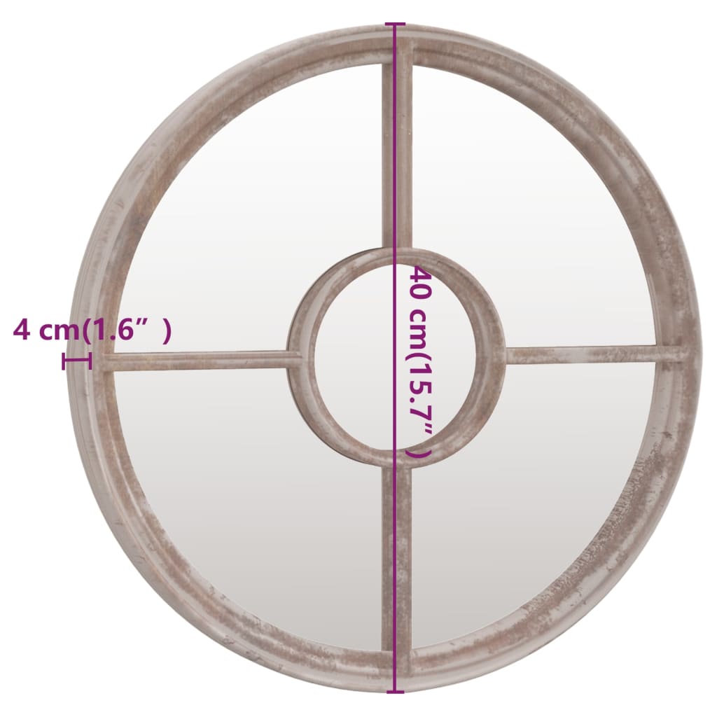 Specchio Sabbia 40x4 cm Ferro Rotondo per Uso Interno