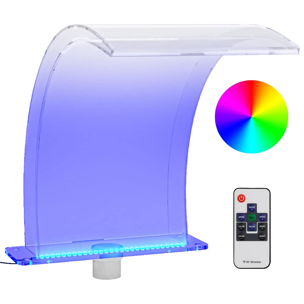 Set Fontana da Piscina con Connettore e LED RGB Acrilico 50 cm