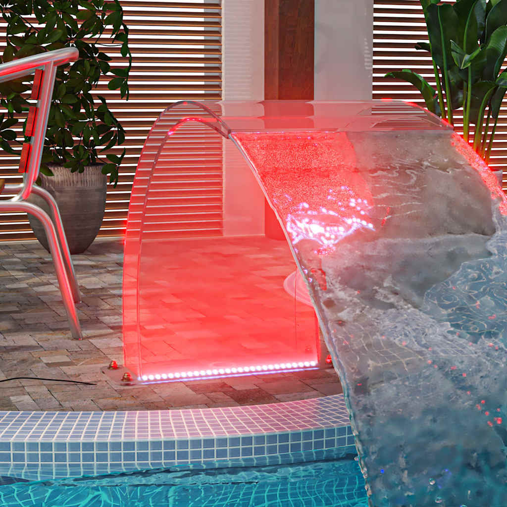 Set Fontana da Piscina con Connettore e LED RGB Acrilico 50 cm