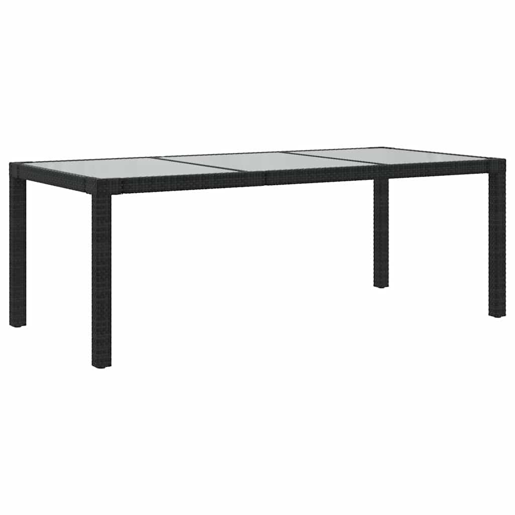 Set da Pranzo da Giardino 7 pz con Cuscini in Polyrattan Nero