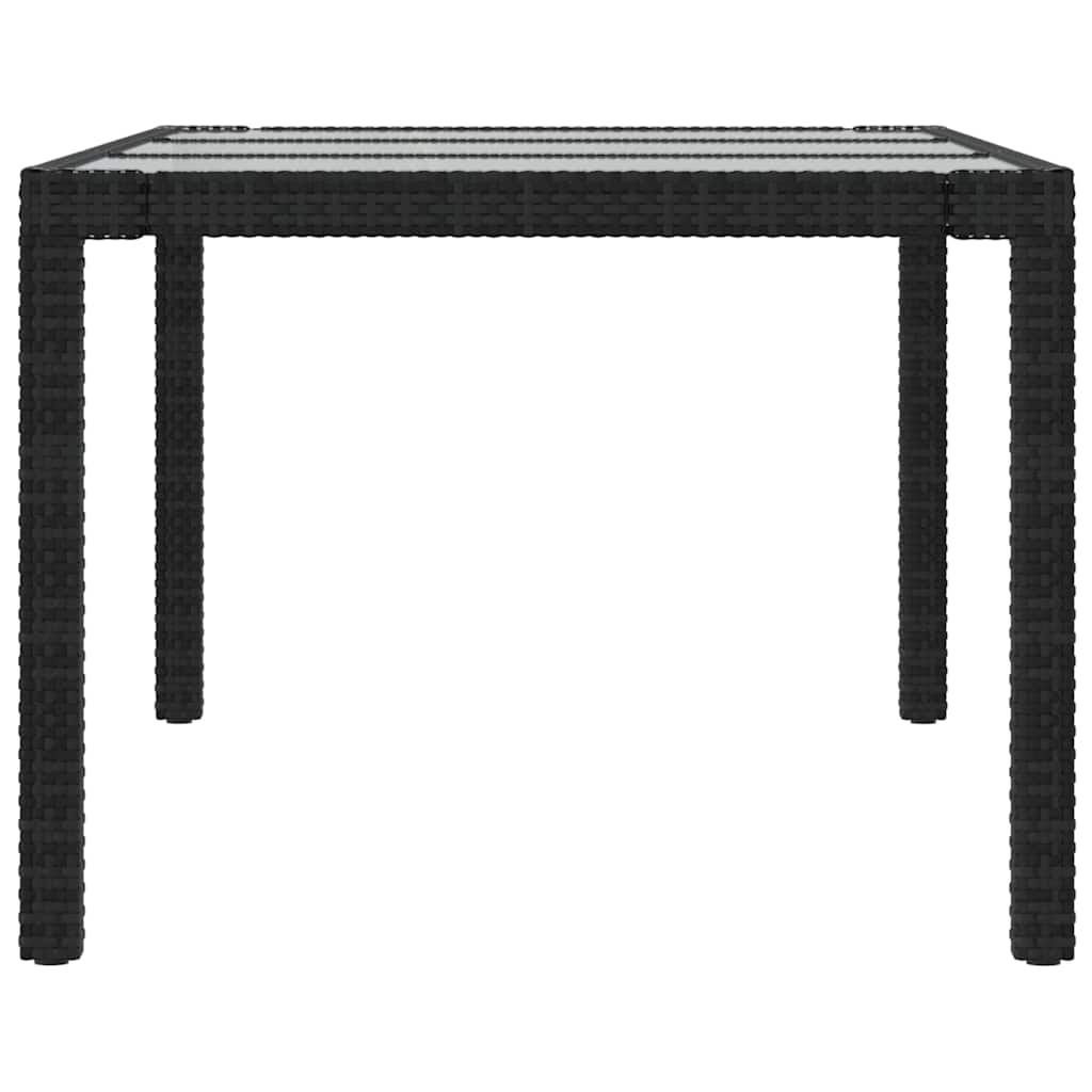 Set da Pranzo da Giardino 7 pz con Cuscini in Polyrattan Nero