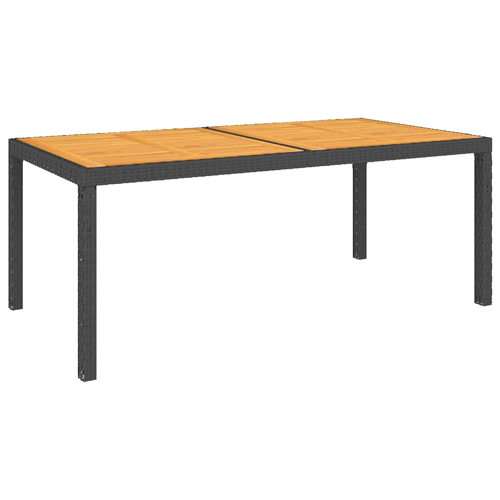 Set da Pranzo da Giardino 7 pz con Cuscini in Polyrattan Nero