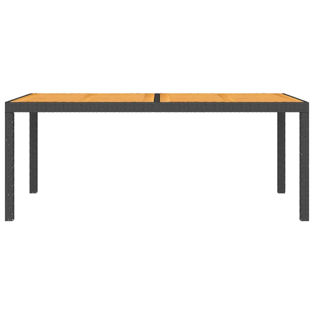 Set da Pranzo da Giardino 7 pz con Cuscini in Polyrattan Nero