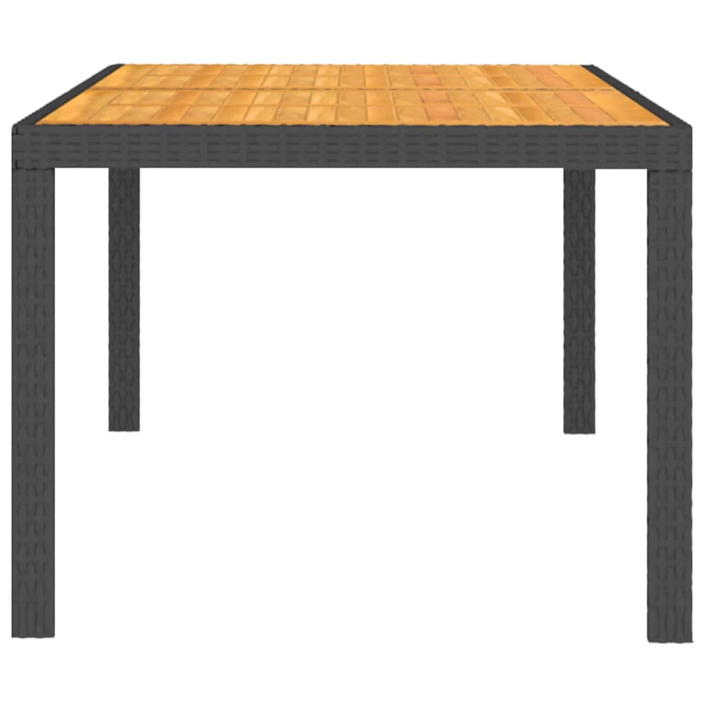 Set da Pranzo da Giardino 7 pz con Cuscini in Polyrattan Nero