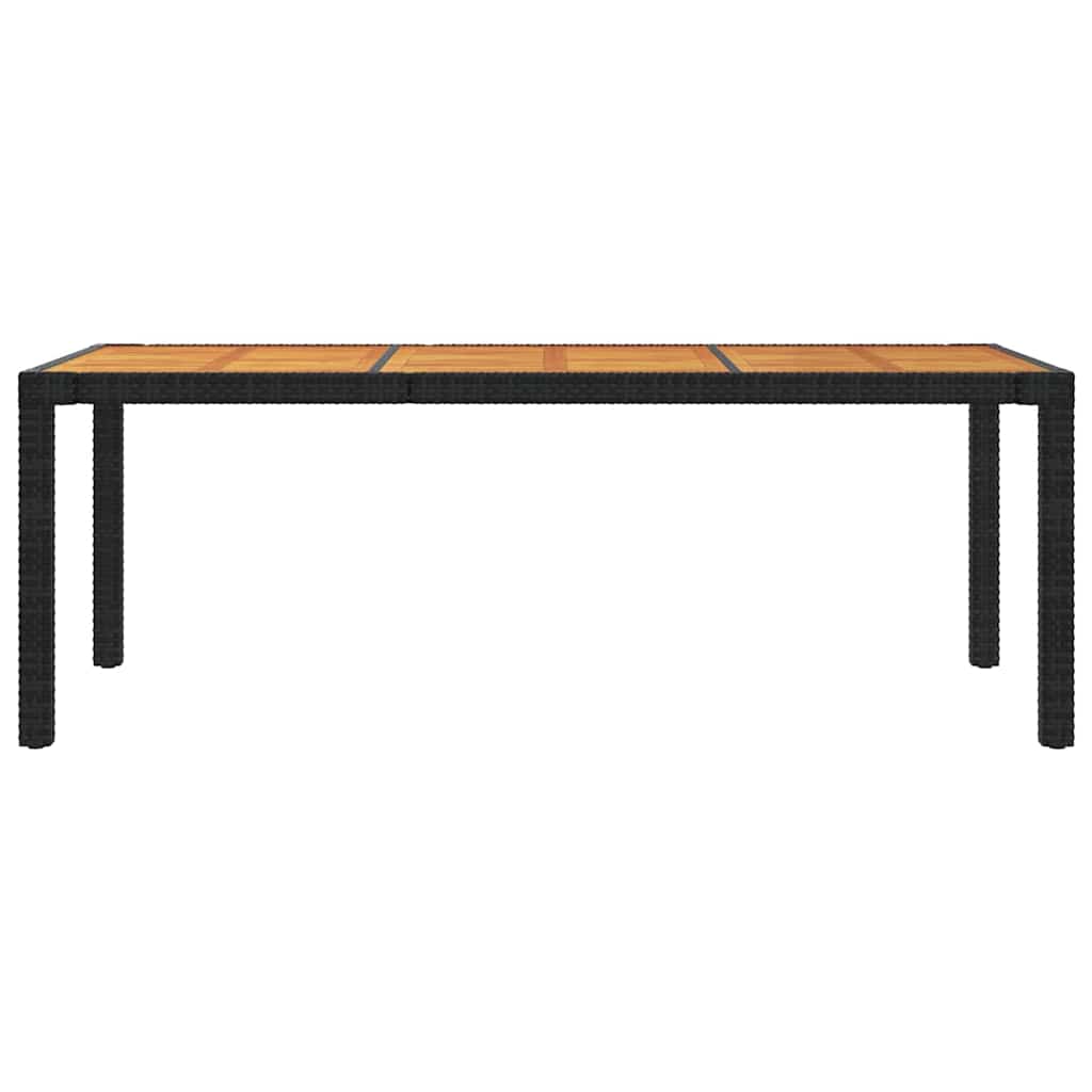 Set da Pranzo da Giardino 7 pz con Cuscini in Polyrattan Nero
