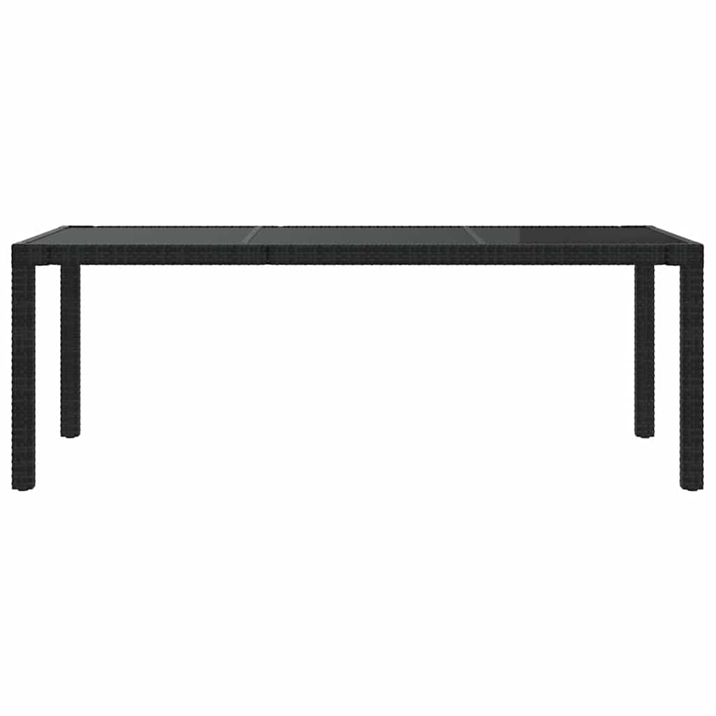 Set da Pranzo da Giardino 7 pz con Cuscini in Polyrattan Nero