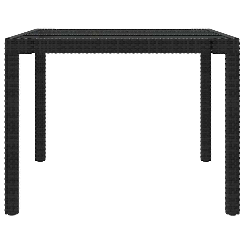 Set da Pranzo da Giardino 7 pz con Cuscini in Polyrattan Nero