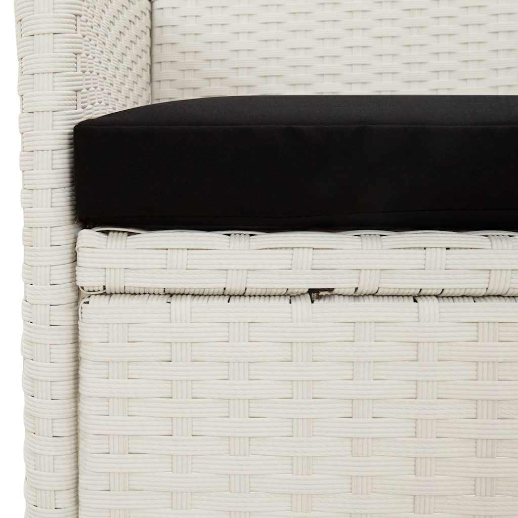 Set Mobili da Giardino 5 pz con Cuscini in Polyrattan Bianco