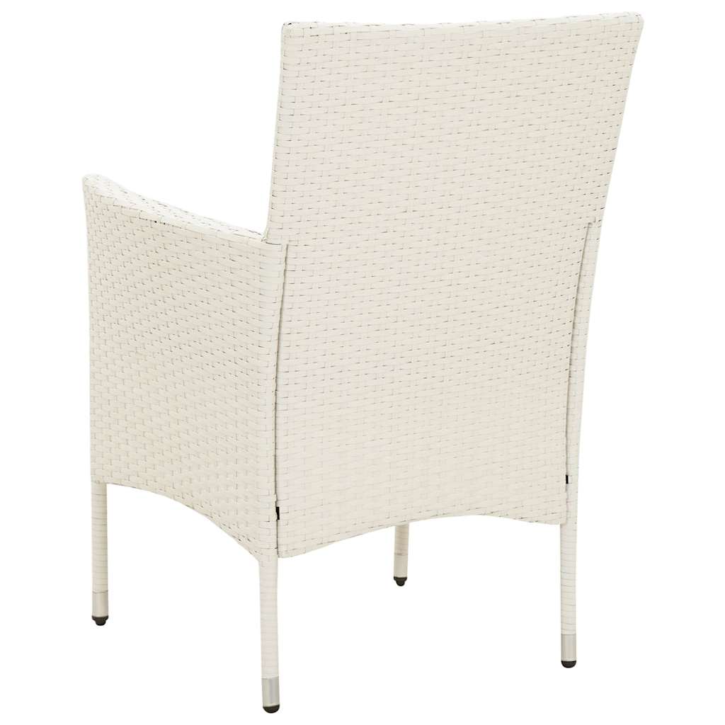 Set Mobili da Giardino 5 pz con Cuscini in Polyrattan Bianco
