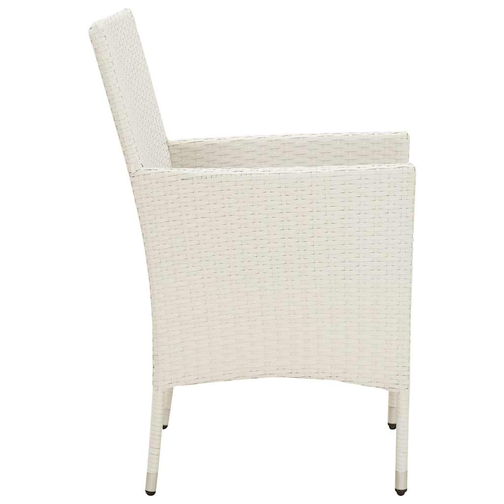 Set Mobili da Giardino 5 pz con Cuscini in Polyrattan Bianco