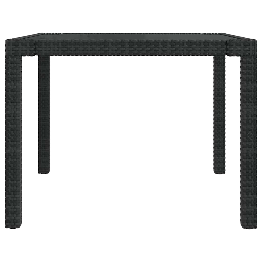 Set da Pranzo da Giardino 5 pz con Cuscini in Polyrattan Nero