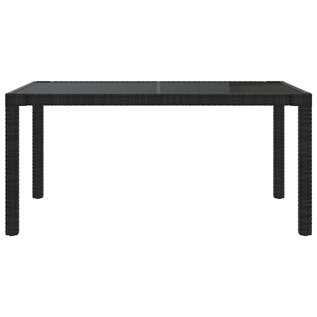 Set da Pranzo da Giardino 5 pz con Cuscini in Polyrattan Nero