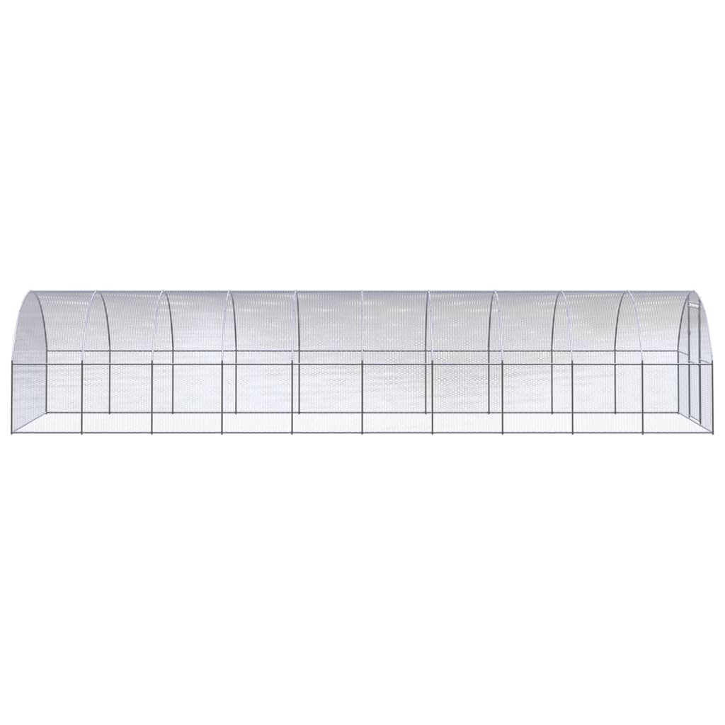 Gabbia per Polli da Esterno 3x10x2 m in Acciaio Zincato