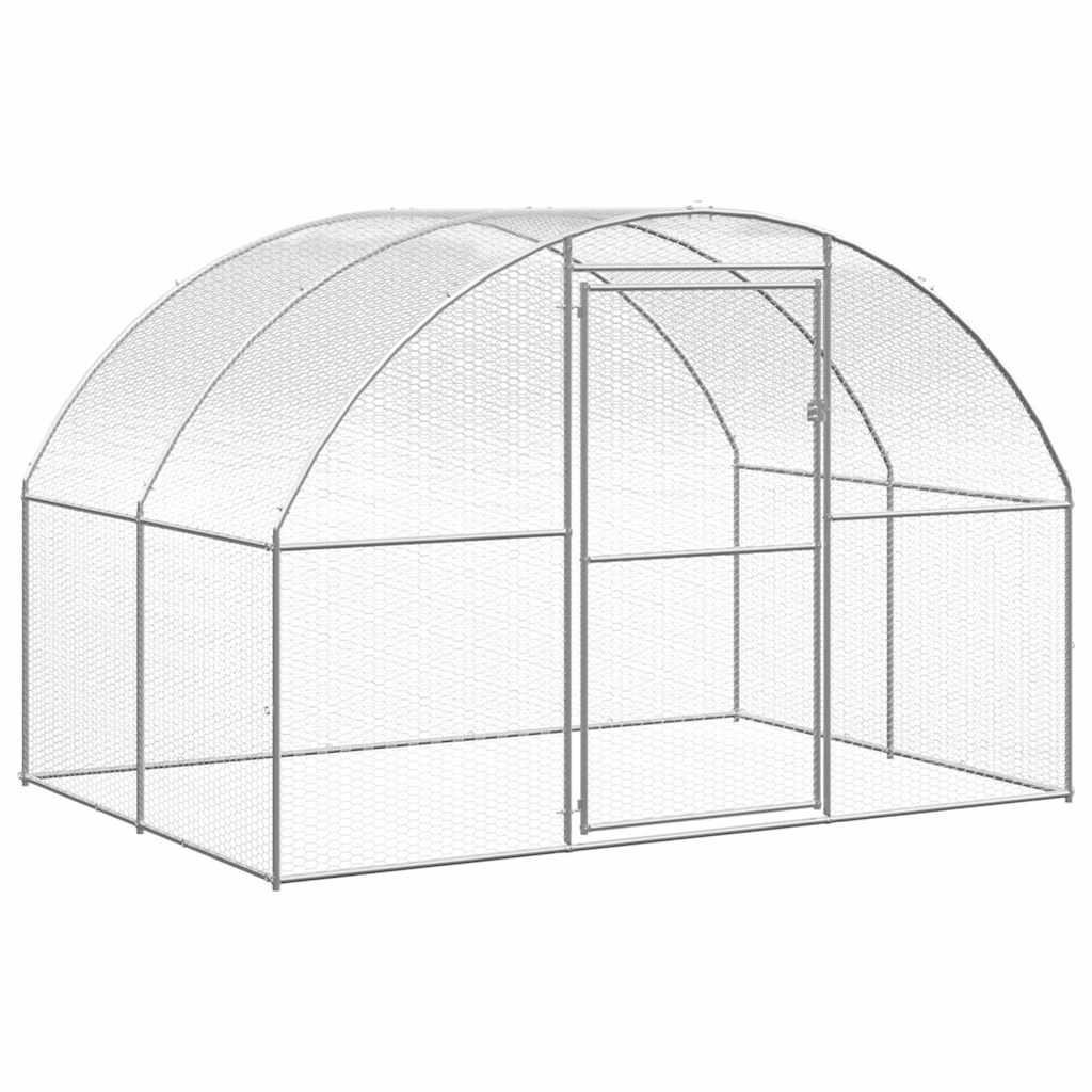 Gabbia per Polli da Esterno 3x2x2 m in Acciaio Zincato