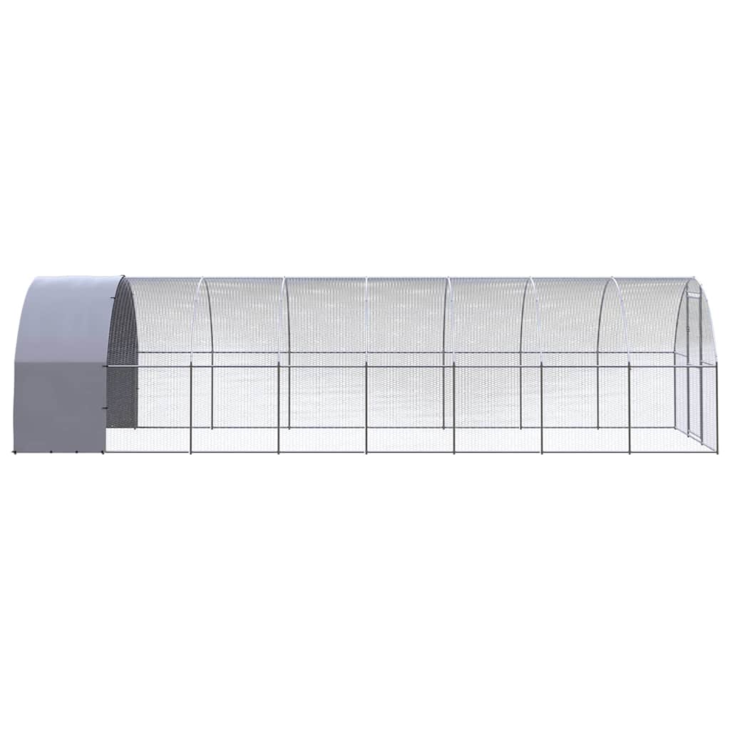 Gabbia per Polli da Esterno 3x8x2 m in Acciaio Zincato