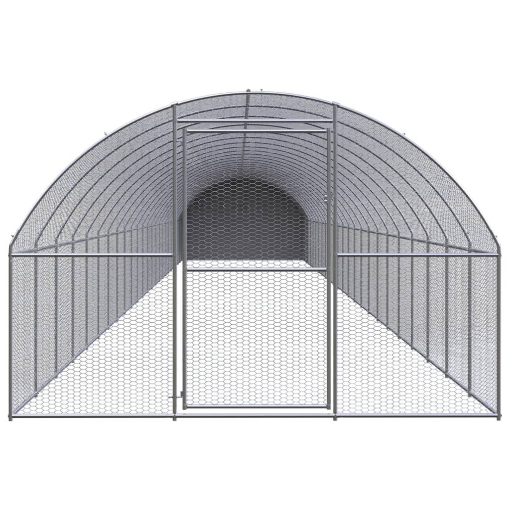 Pollaio per Esterni 3x24x2 m in Acciaio Zincato