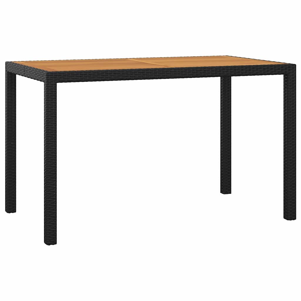 Set da Pranzo da Giardino 5 pz con Cuscini in Polyrattan Nero