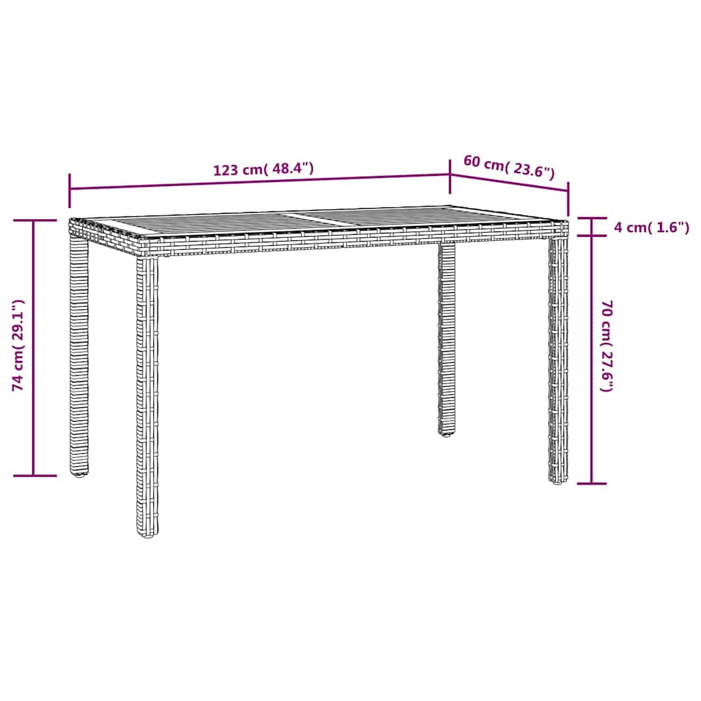 Set da Pranzo da Giardino 5 pz con Cuscini in Polyrattan Nero