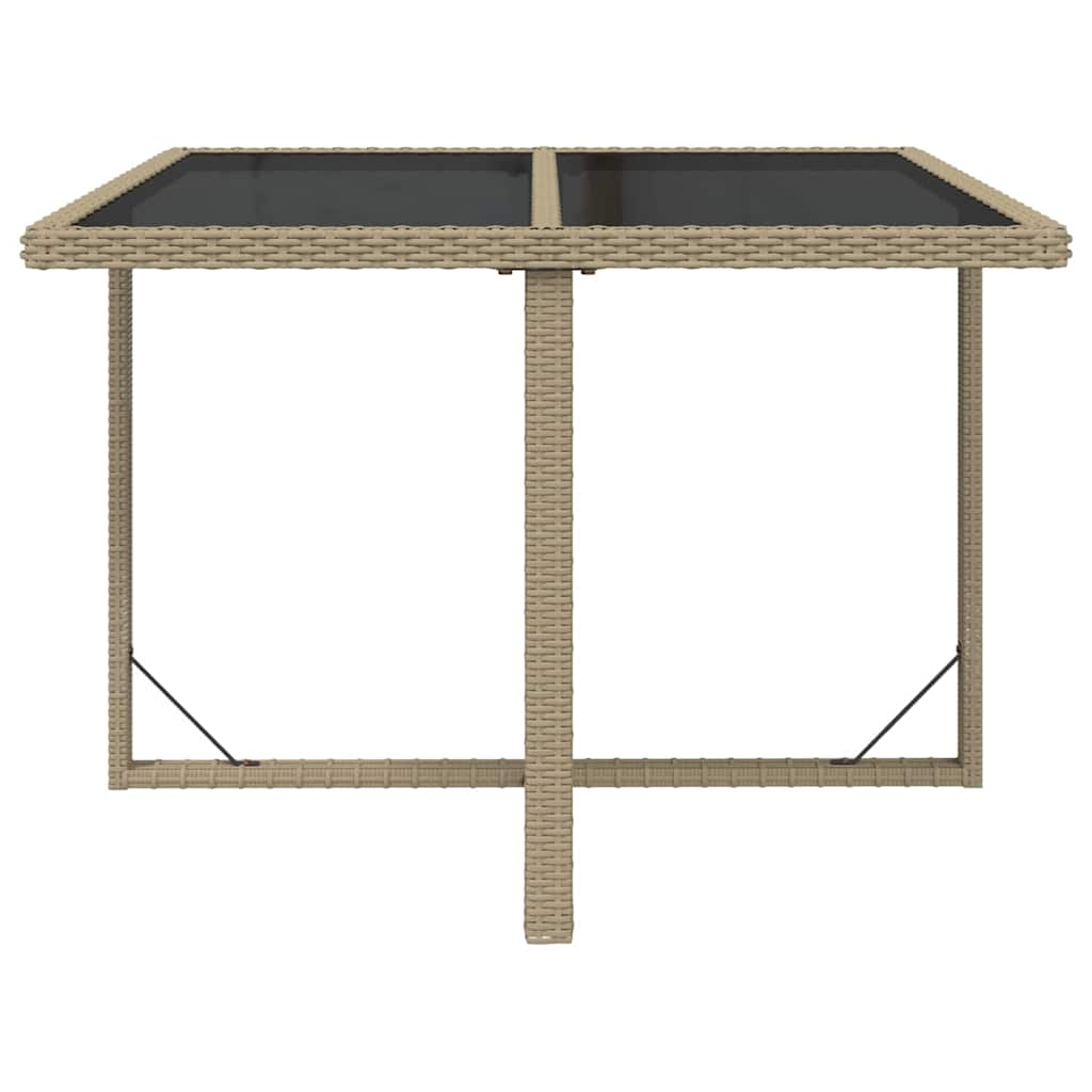 Set da Pranzo da Giardino 9 pz con Cuscini in Polyrattan Beige
