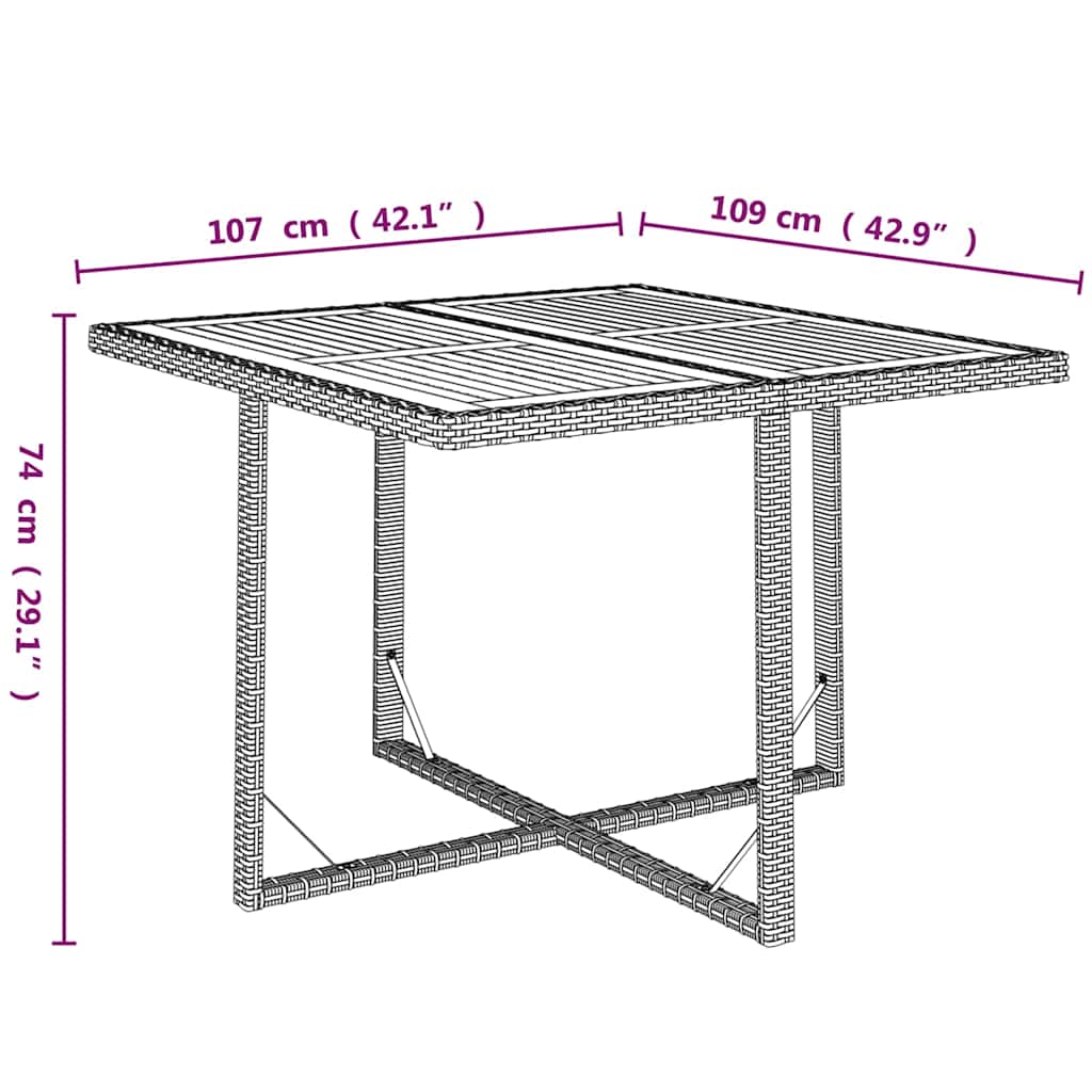 Set da Pranzo da Giardino 9 pz con Cuscini Nero in Polyrattan