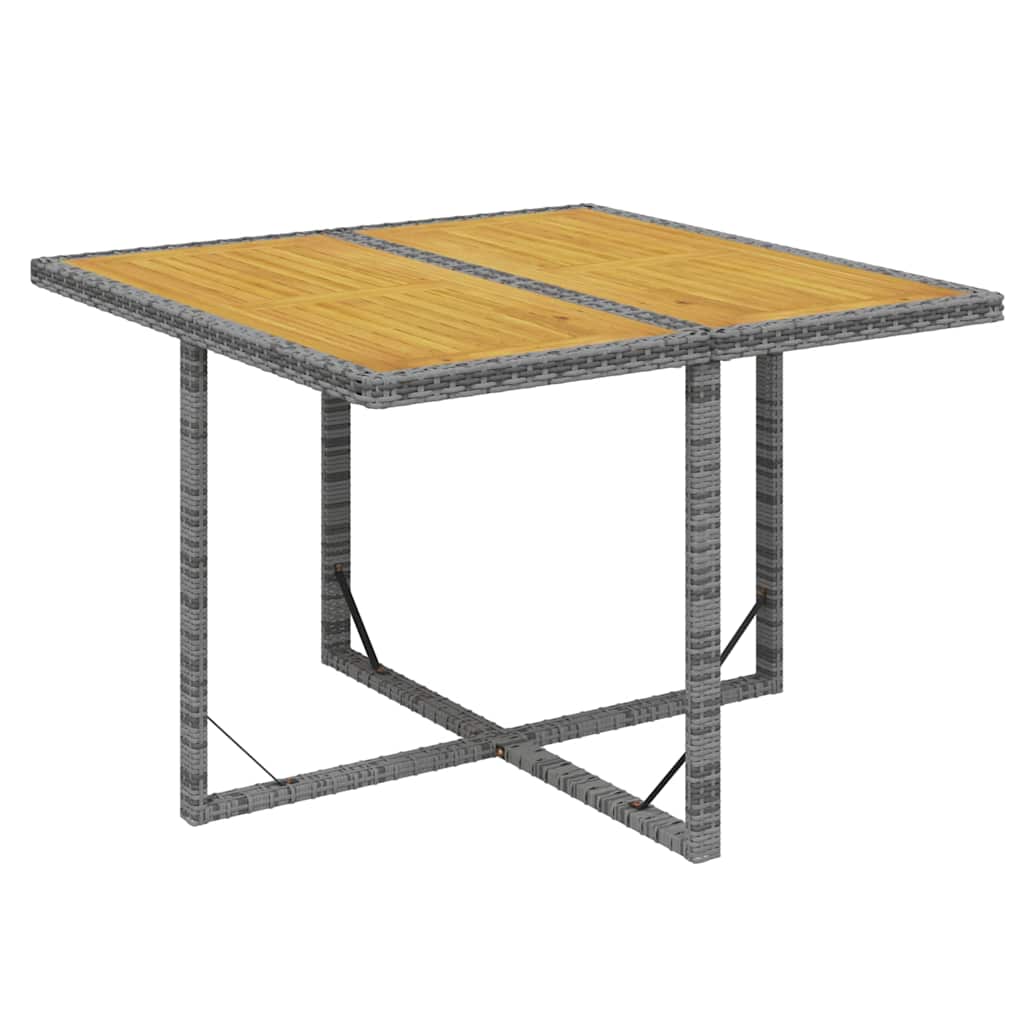 Set Pranzo da Giardino 9 pz con Cuscini in Polyrattan Grigio