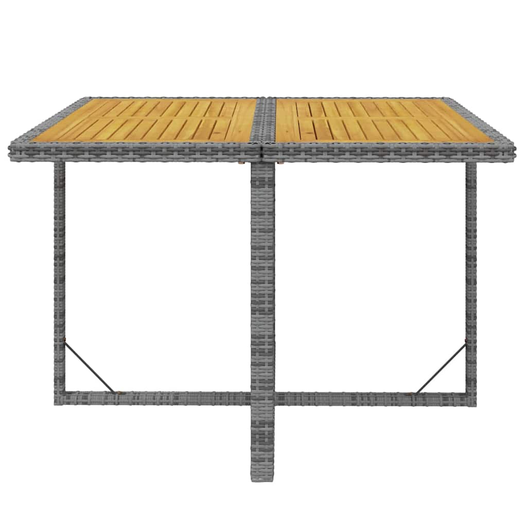 Set Pranzo da Giardino 9 pz con Cuscini in Polyrattan Grigio