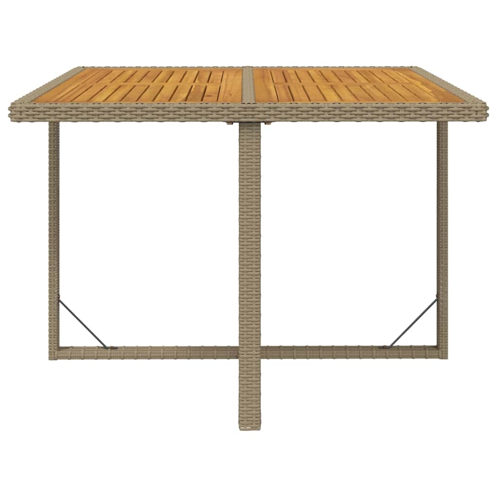 Set da Pranzo da Giardino 9 pz con Cuscini in Polyrattan Beige