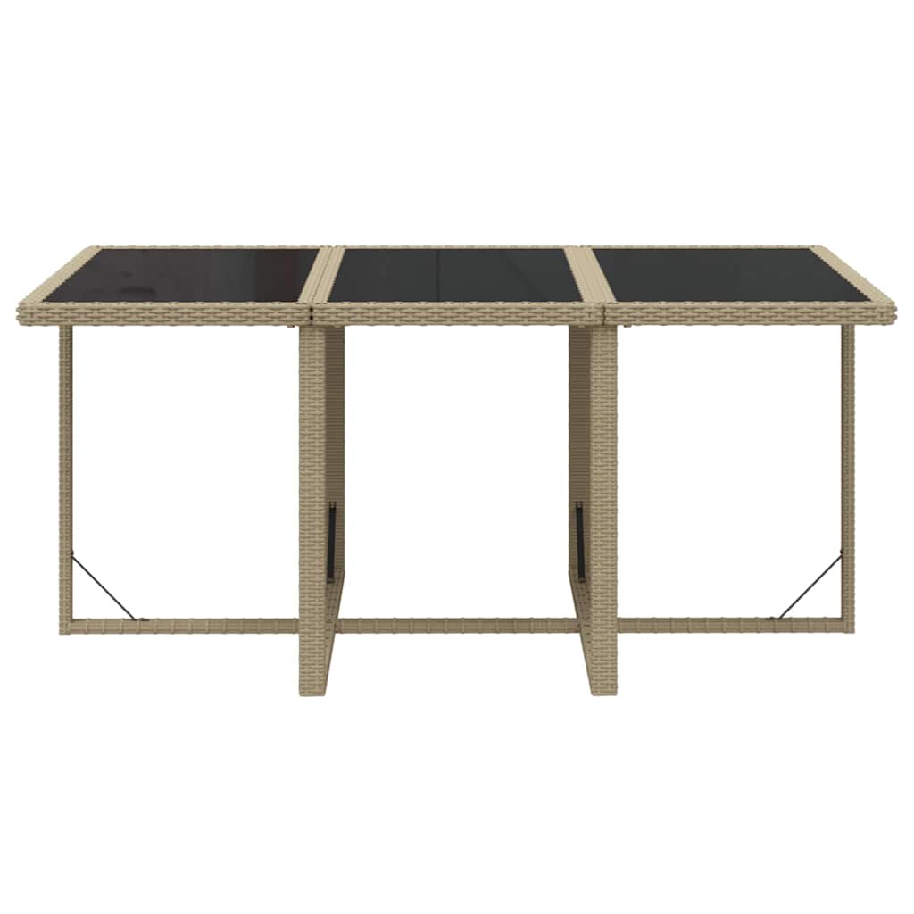Set da Pranzo da Giardino 7 pz con Cuscini in Polyrattan Beige