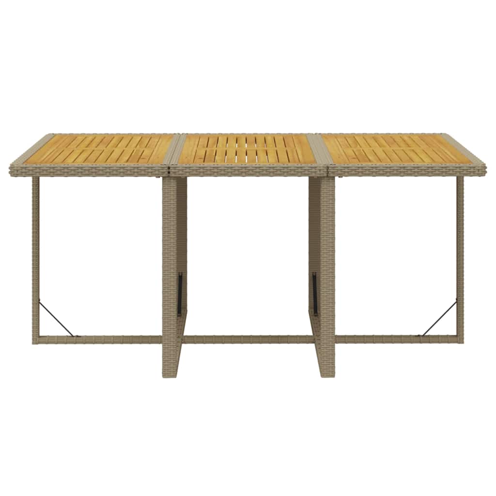 Set da Pranzo da Giardino 7 pz con Cuscini in Polyrattan Beige