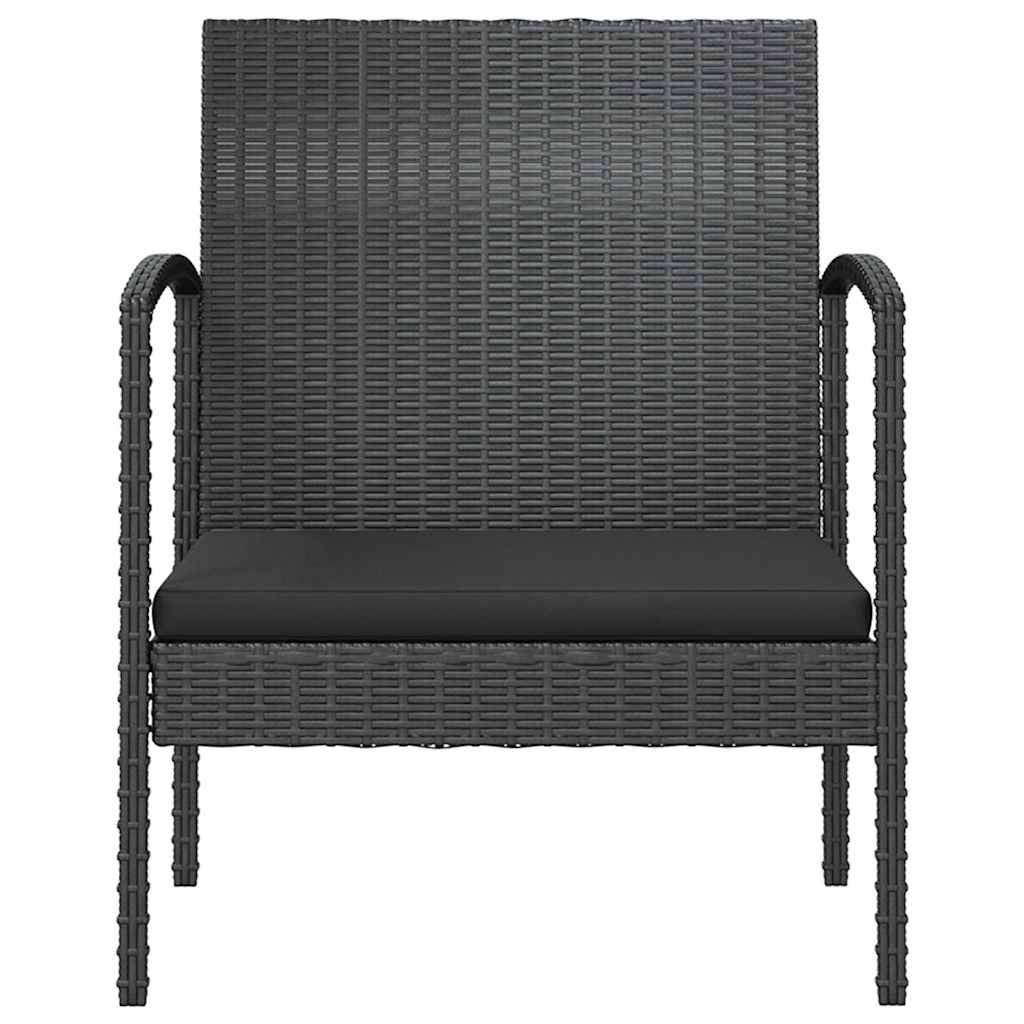 Set Divani da Giardino 8 pz con Cuscini in Polyrattan Nero