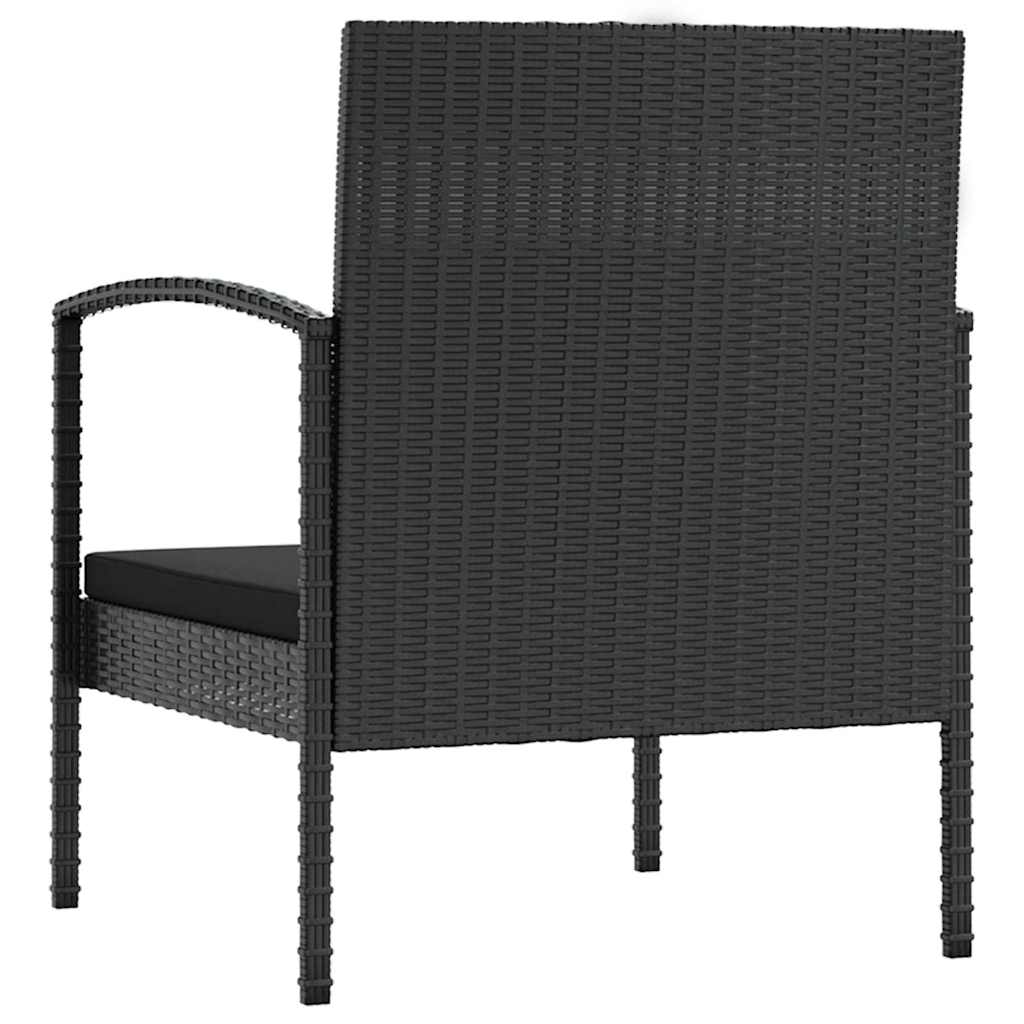 Set Divani da Giardino 8 pz con Cuscini in Polyrattan Nero