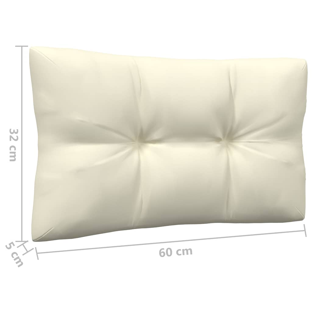 Set Salotto da Giardino 5pz con Cuscini Crema in Legno di Pino