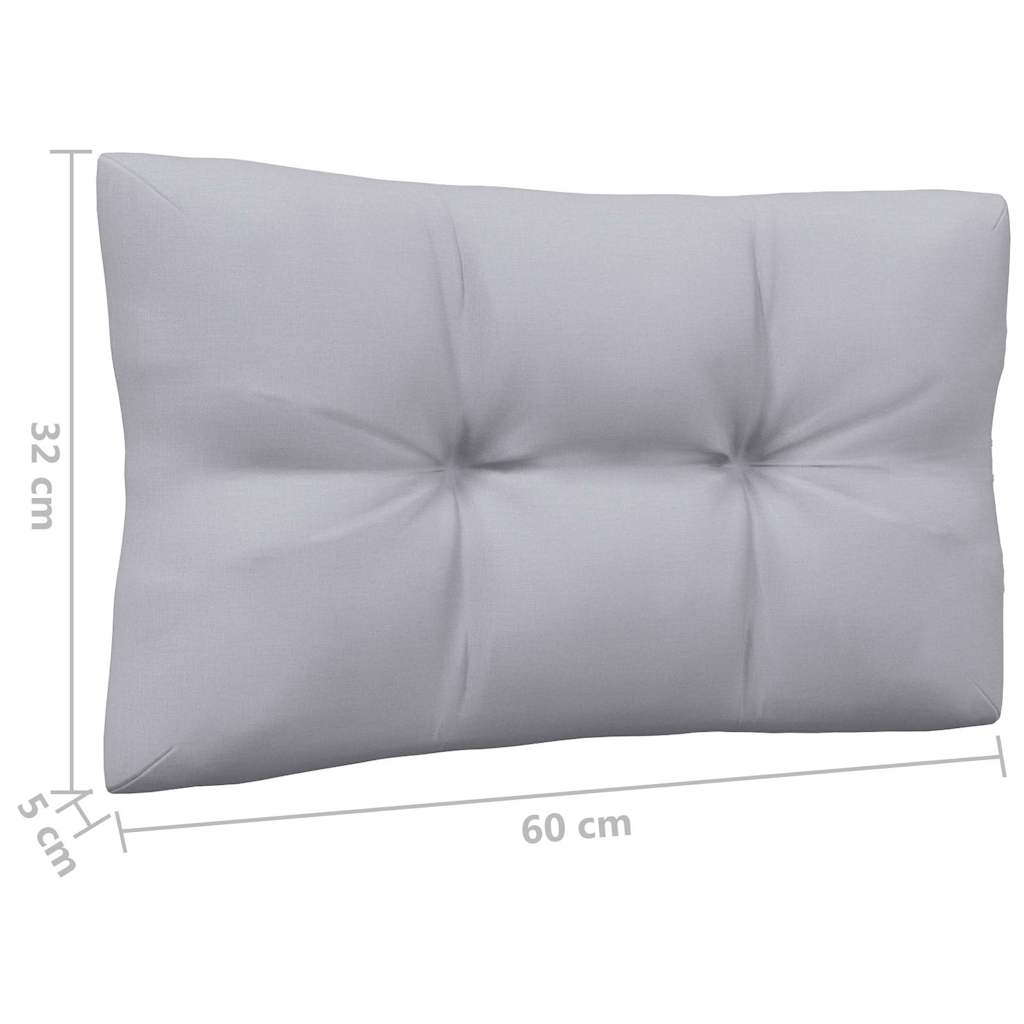 Set Divani da Giardino 8 pz con Cuscini Grigi Massello di Pino