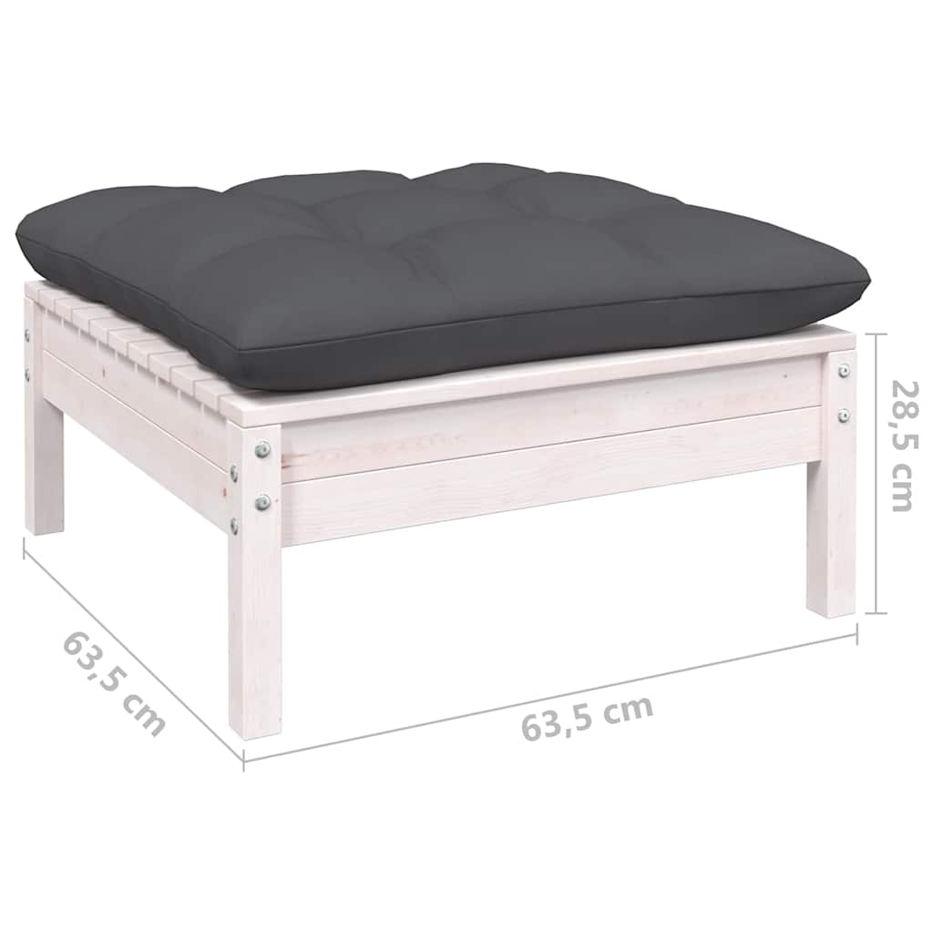 Set Divani da Giardino 6 pz con Cuscini Antracite Legno di Pino