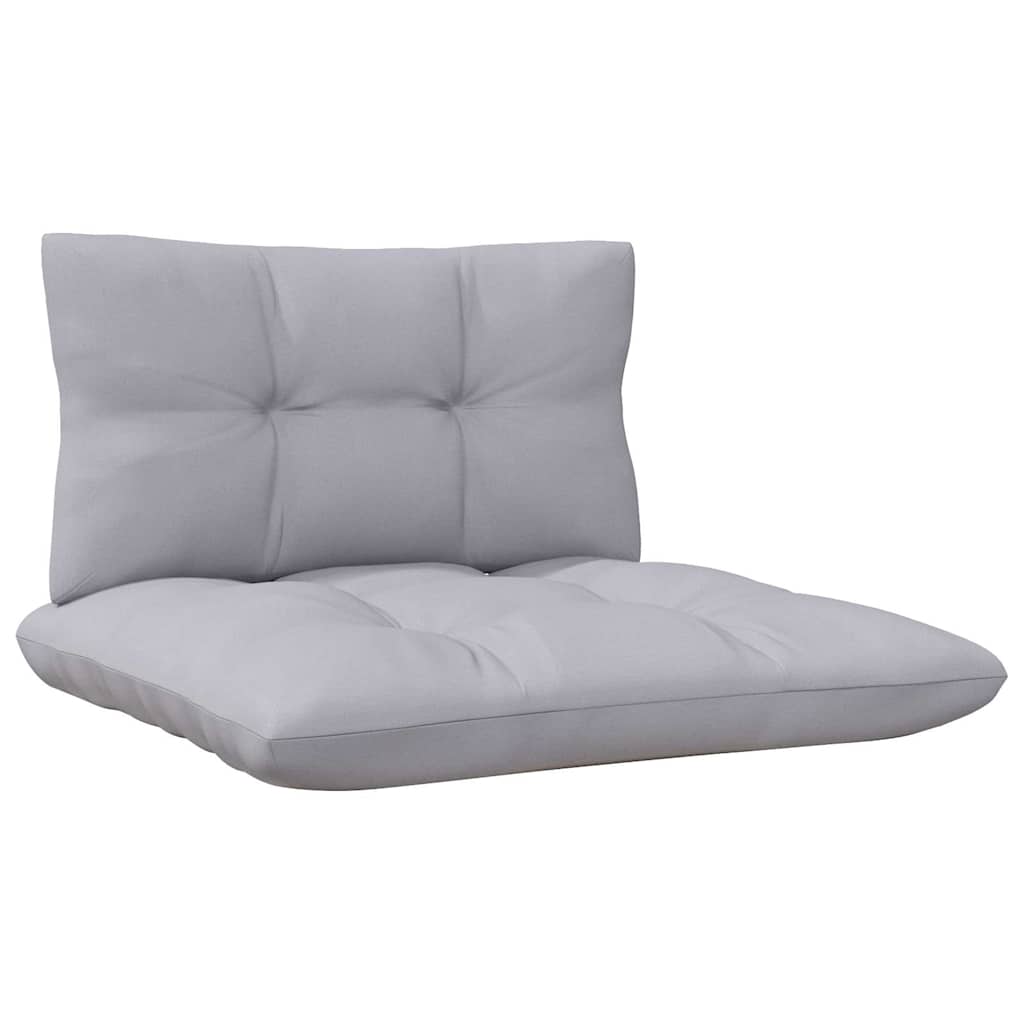 Set Divani da Giardino 7 pz con Cuscini Grigi Massello di Pino