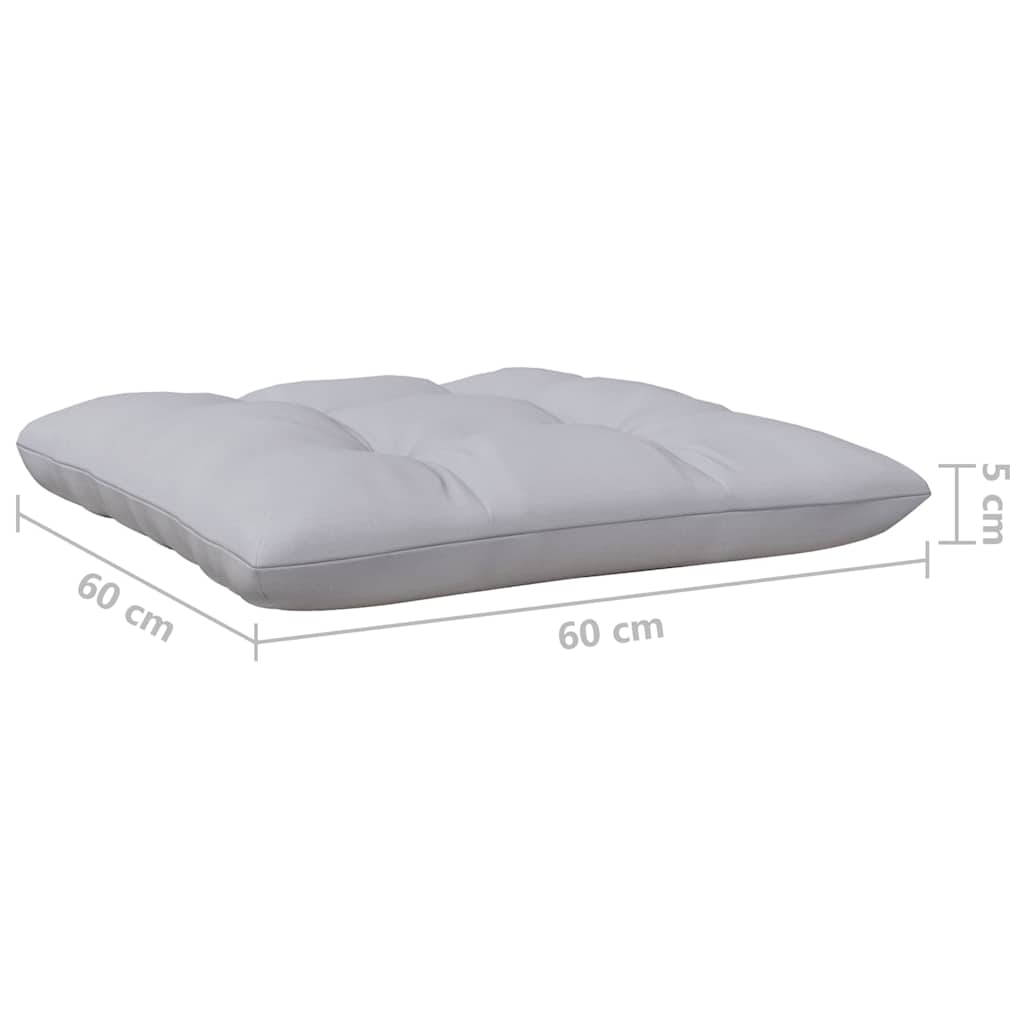 Set Divani da Giardino 7 pz con Cuscini Grigi Massello di Pino