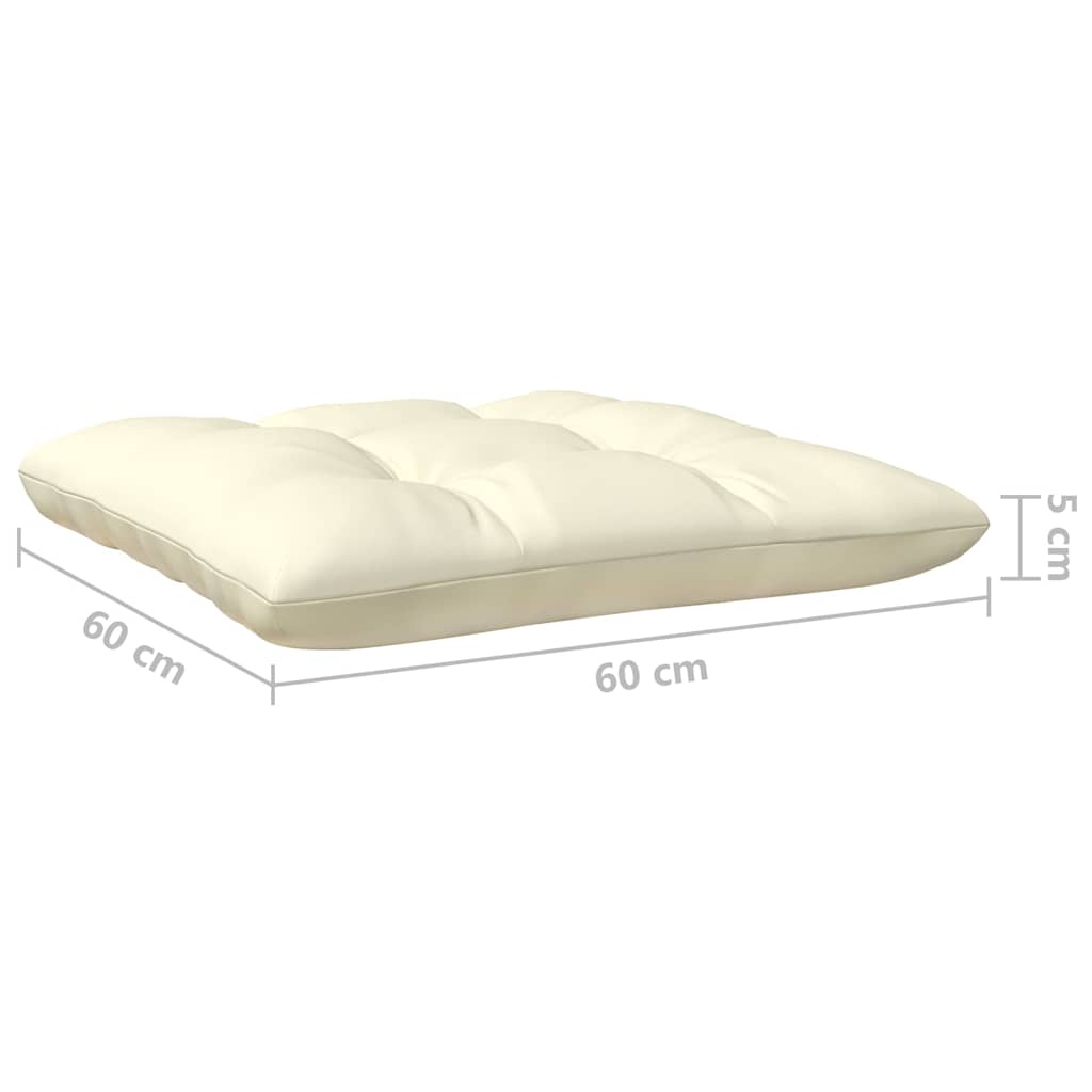 Set Salotto da Giardino 5pz con Cuscini Crema in Legno di Pino