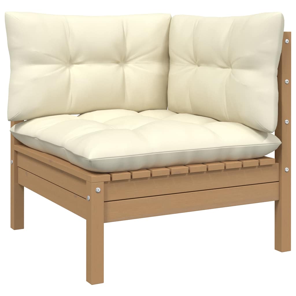 Set Salotto da Giardino 4 pz con Cuscini Legno Massello di Pino