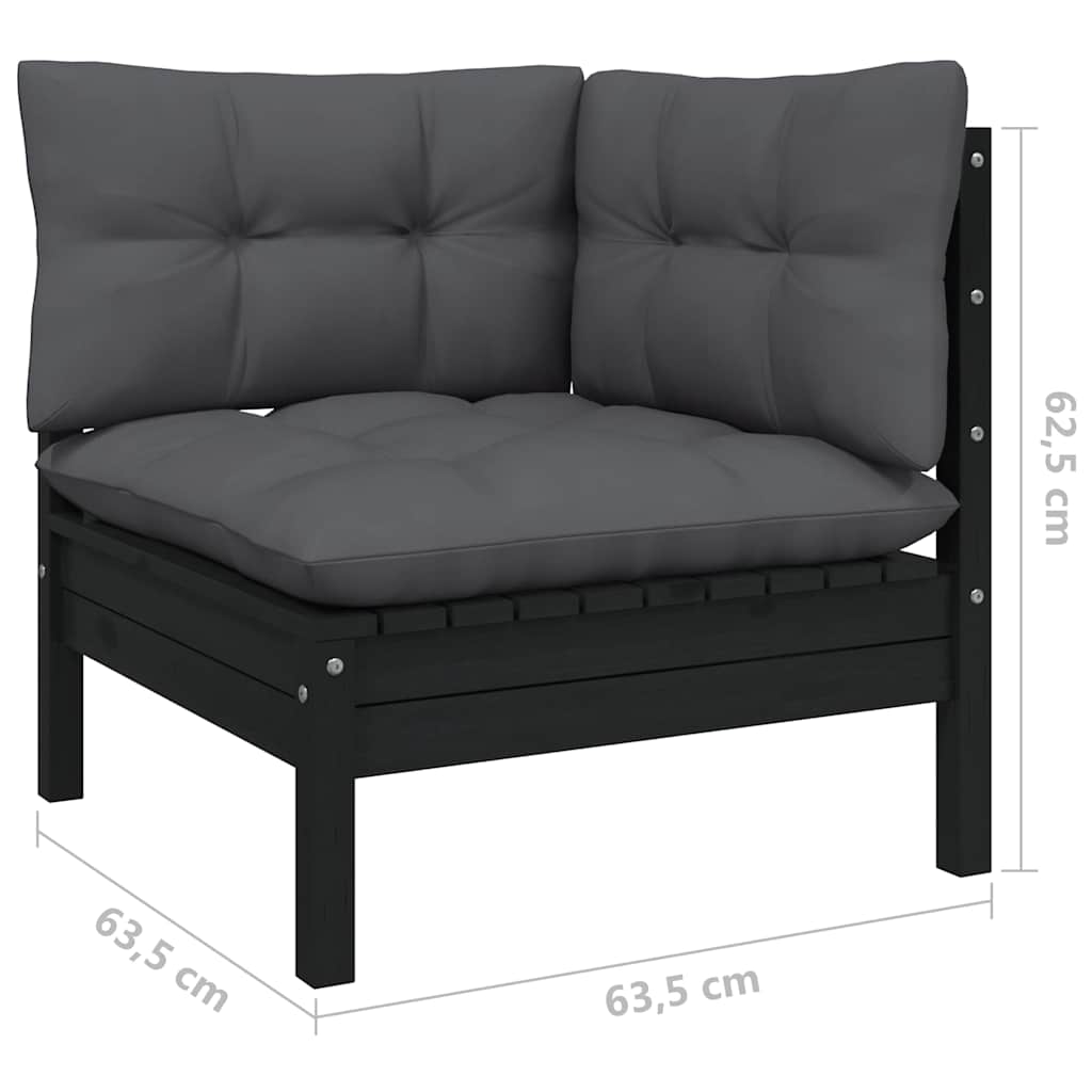 Set Salotto da Giardino 4 pz con Cuscini Legno Massello di Pino