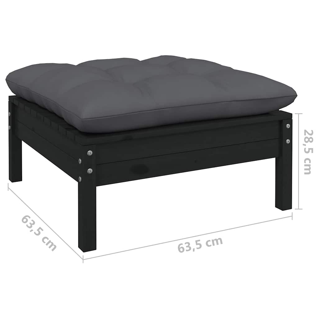 Set Divani da Giardino 5 pz con Cuscini Legno Massello di Pino
