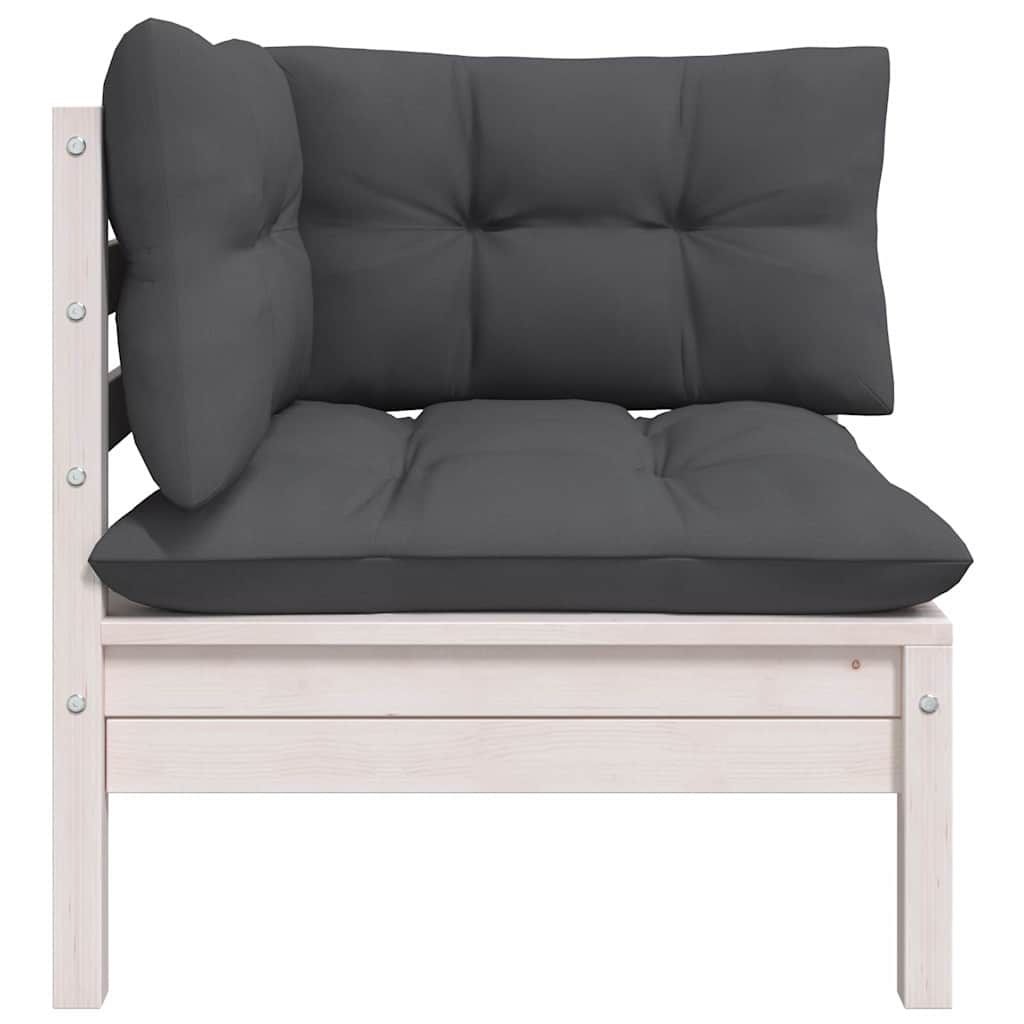 Set Salotto da Giardino 6 pz con Cuscini Legno Massello di Pino