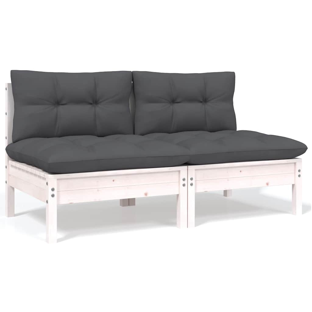 Set Salotto da Giardino 6 pz con Cuscini Legno Massello di Pino