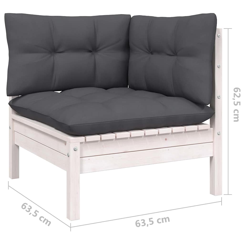 Set Salotto da Giardino 6 pz con Cuscini Legno Massello di Pino