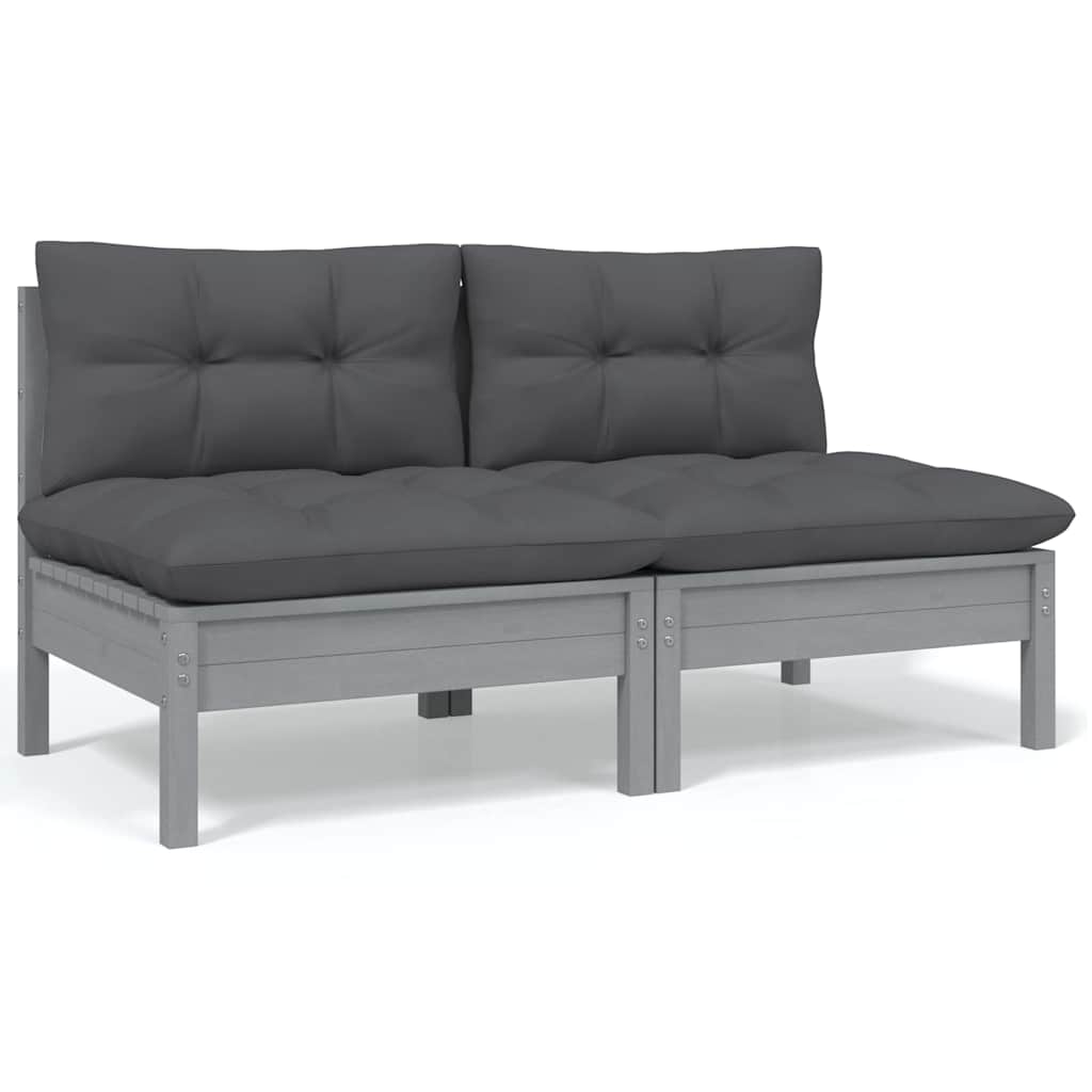 Set Salotto da Giardino 6 pz con Cuscini Legno Massello di Pino