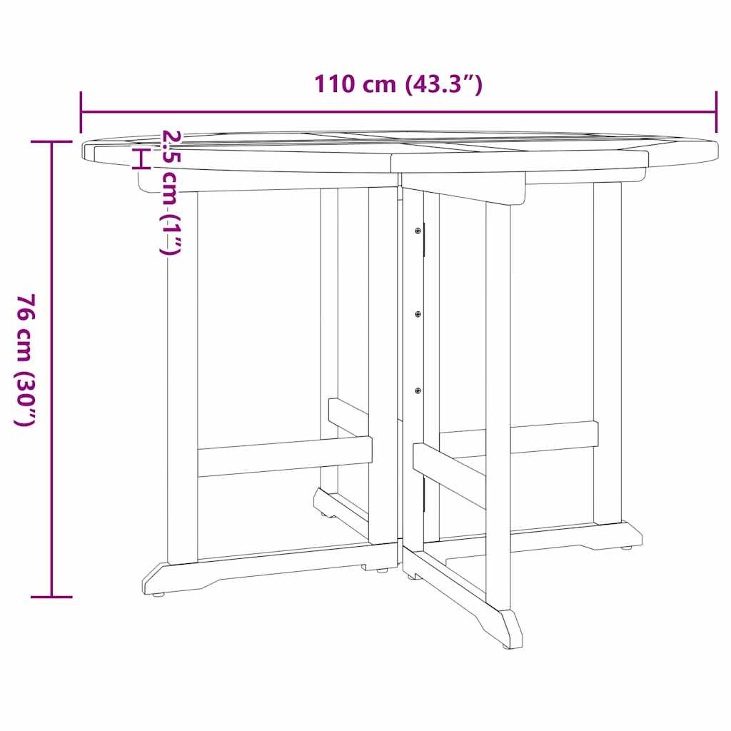 Set da Pranzo Pieghevole per Esterni 5pz Legno Massello di Teak