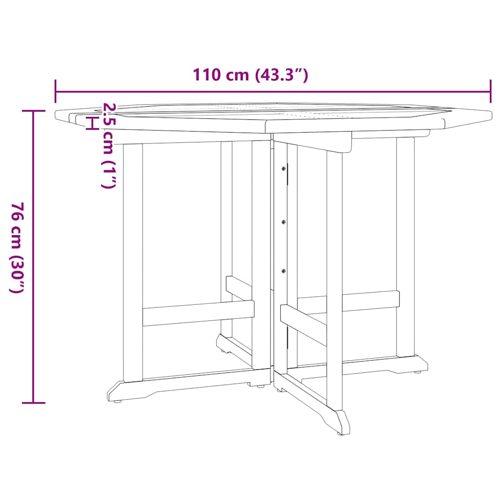 Set da Pranzo Pieghevole per Esterni 5pz Legno Massello di Teak