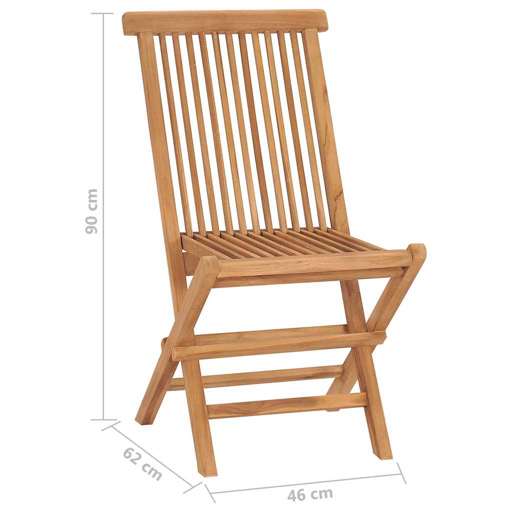 Sedie pieghevoli, 8 pezzi, in legno massello di teak